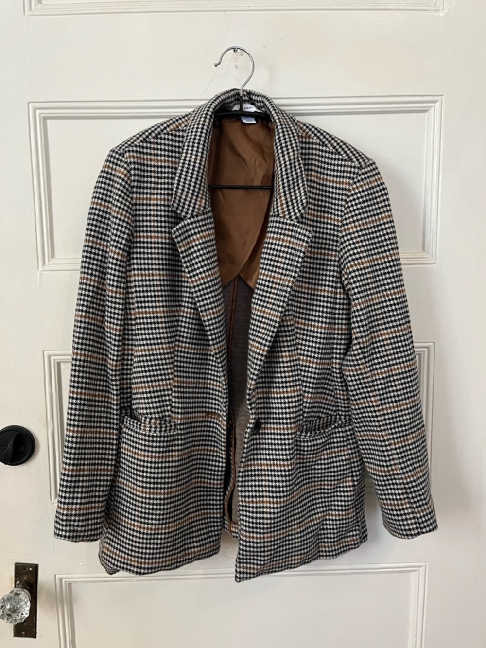 Old Navy Houndstooth Blazer - Black, White & Brown